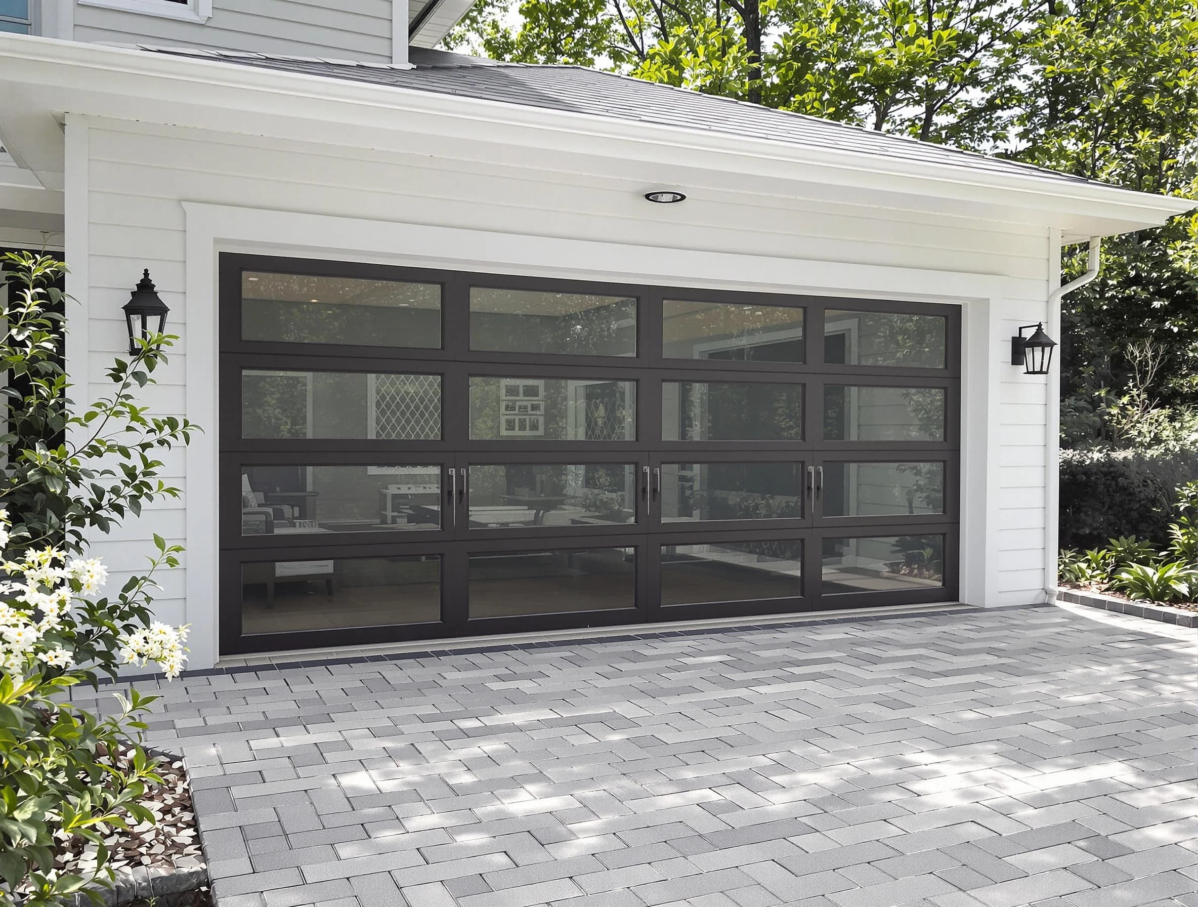 Hueytown Garage Door Repair design specialist presenting custom garage door options to Hueytown homeowner