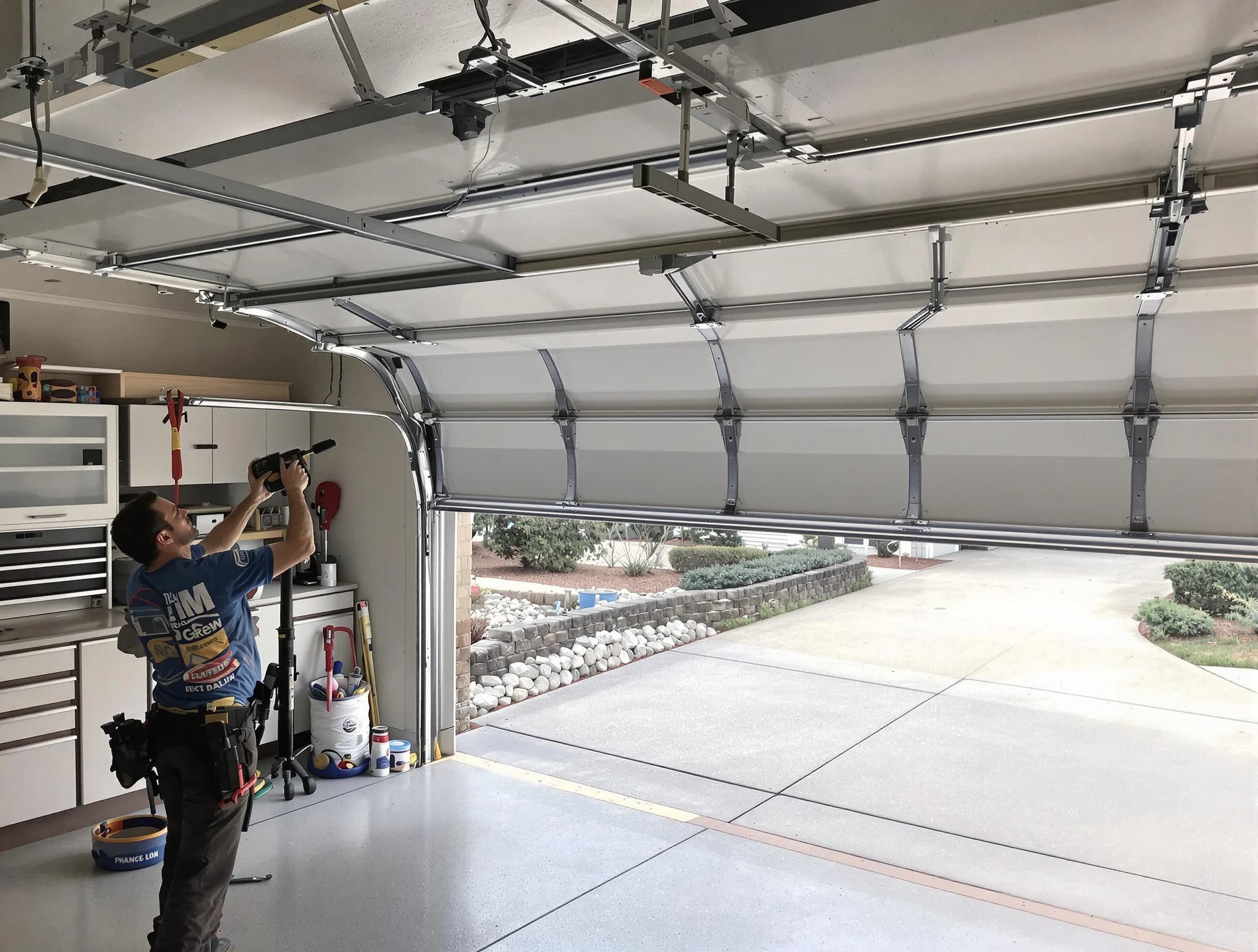Garage door track repair service by Hueytown Garage Door Repair in Hueytown