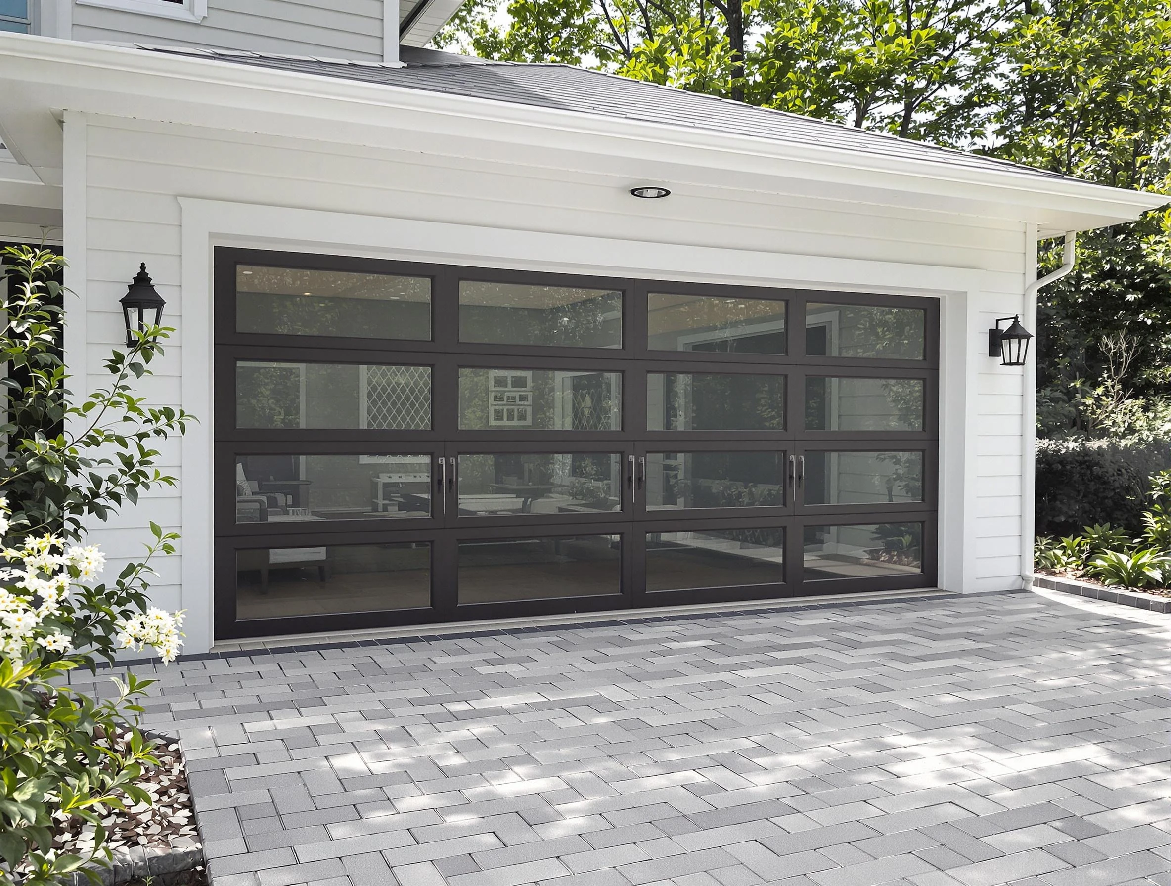 Hueytown Garage Door Repair design specialist presenting custom garage door options to Hueytown homeowner